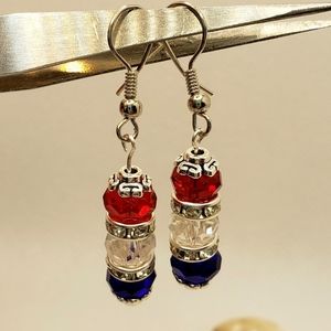 Patriotic Crystal Earrings